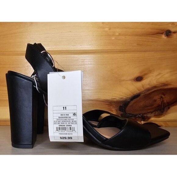 A New Day Adro2 Sal Black Heel Sandals Memory Foam Women's Size 11 - Picture 7 of 12